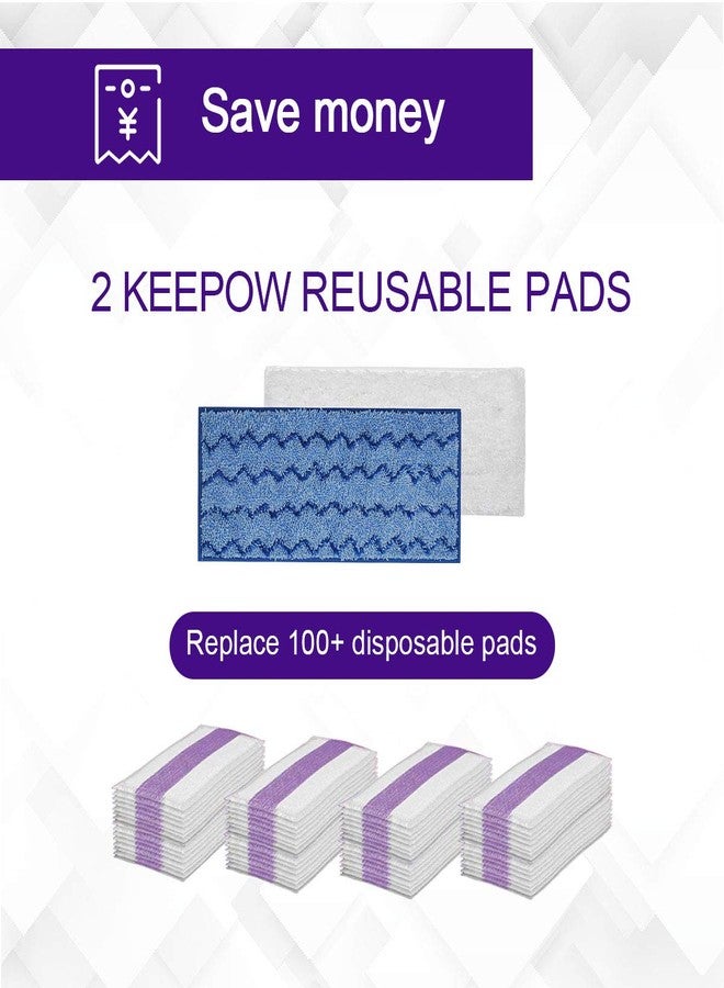 KEEPOW Reusable Mop Pads Compatible with Swiffer Wet Jet Mop Starter, Replacement Microfiber Refills for Wet and Dry Sweeping, 4 Pack - Image 5