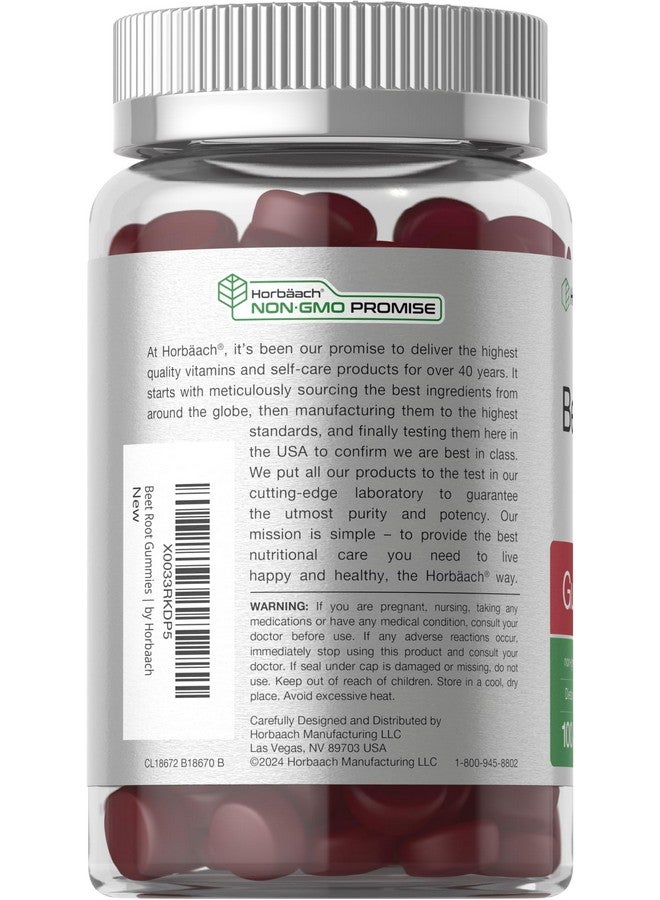 Horbäach Beet Root Gummies | 6000mg | 100 Count | Vegan, Non-GMO, and Gluten Free Formula | Strawberry Flavor - Image 3