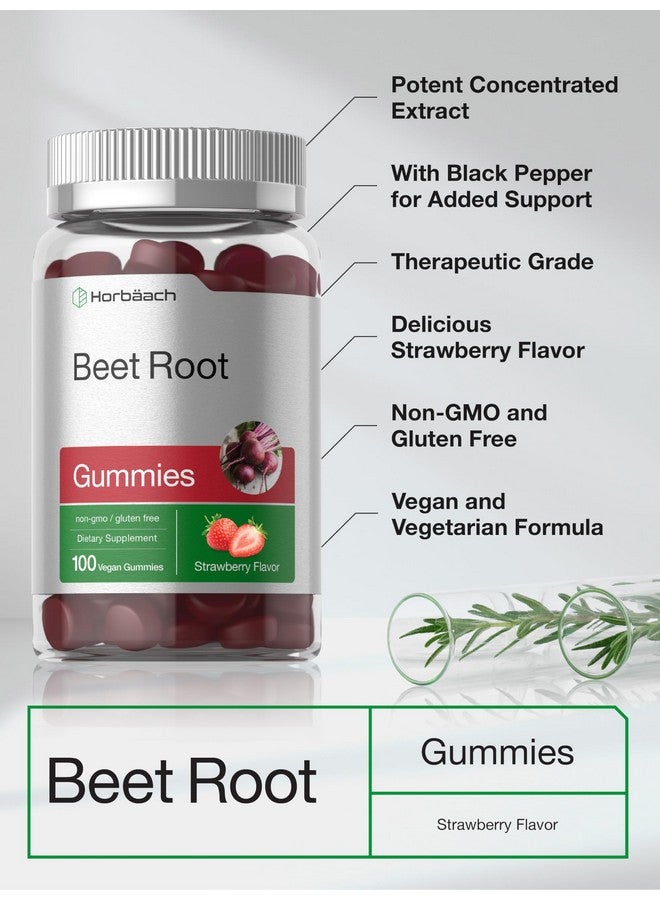 Horbäach Beet Root Gummies | 6000mg | 100 Count | Vegan, Non-GMO, and Gluten Free Formula | Strawberry Flavor - Image 4