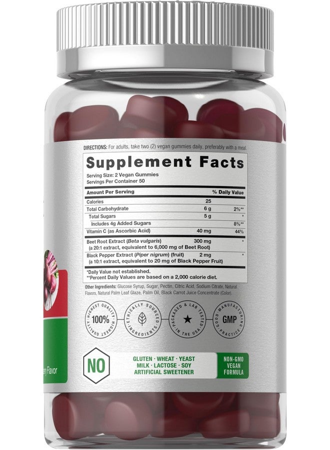 Horbäach Beet Root Gummies | 6000mg | 100 Count | Vegan, Non-GMO, and Gluten Free Formula | Strawberry Flavor - Image 2
