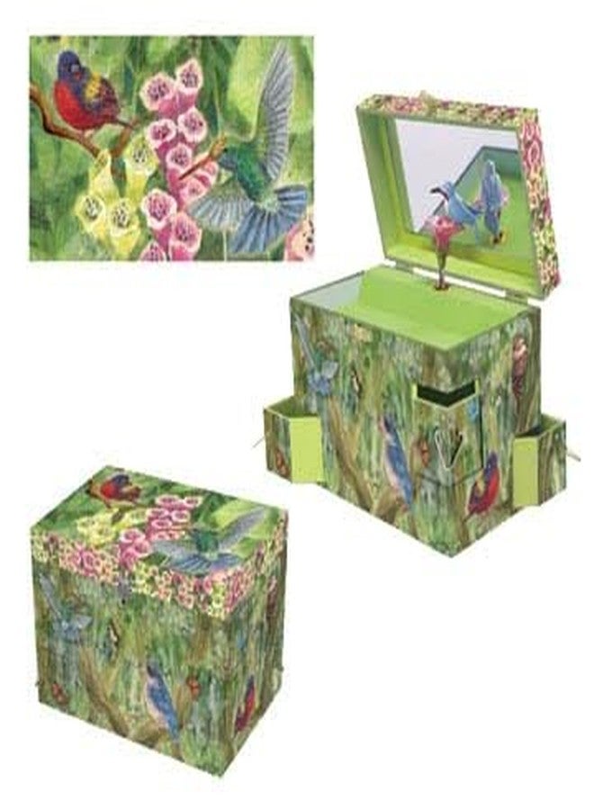Enchantmints Birds On A Breeze Musical Jewelry Box Bird Spins to Brahms Waltz 3 Pullout Drawers Treasure Storage - Image 2