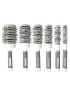 Generic Generic Styling Hair Brush Set, 6 Professional Hair Styling Ceramic Hairbrush - Round Hair Curling Brush - Round Hair Comb Great for Drying, Styling, Straightening (6 Different Sizes)  - Image 1