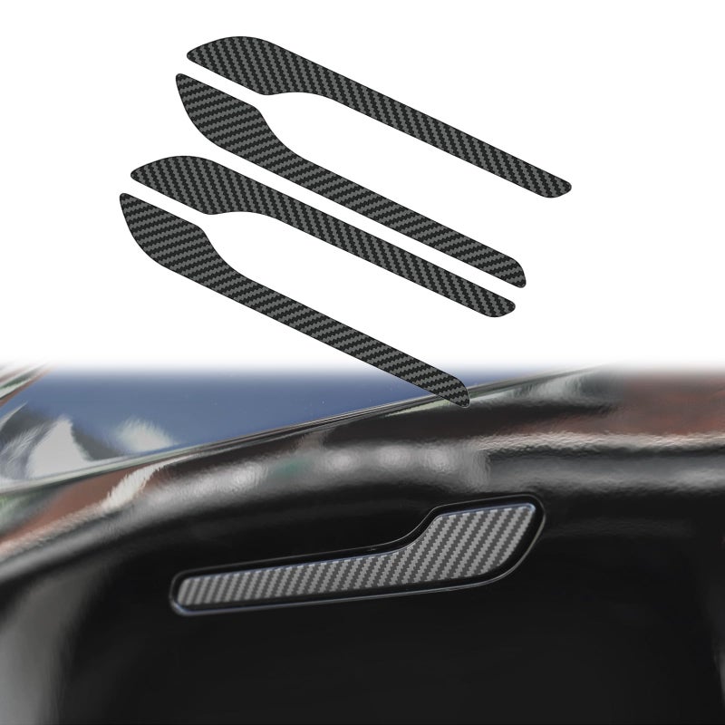 Tesheer for Tesla Door Handle Sticker Anti Scratch for Tesla Car DoorHandle Wrap for Model 3Y Accessories 4PCS Door Handle Protective Tesla Accessories Matte Carbon Fiber Textures - Image 3