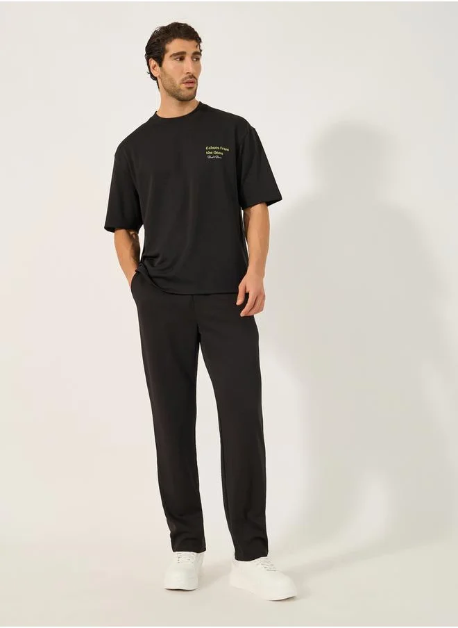 ستايلي Mid Rise Relaxed Fit Trousers with Pockets