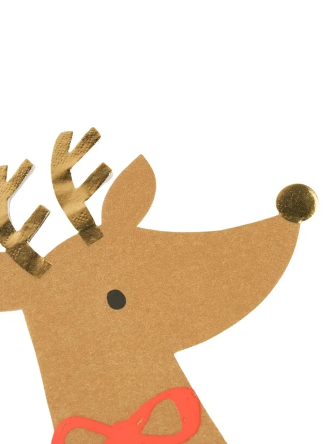 Meri Meri Reindeer With Red Bow Napkins