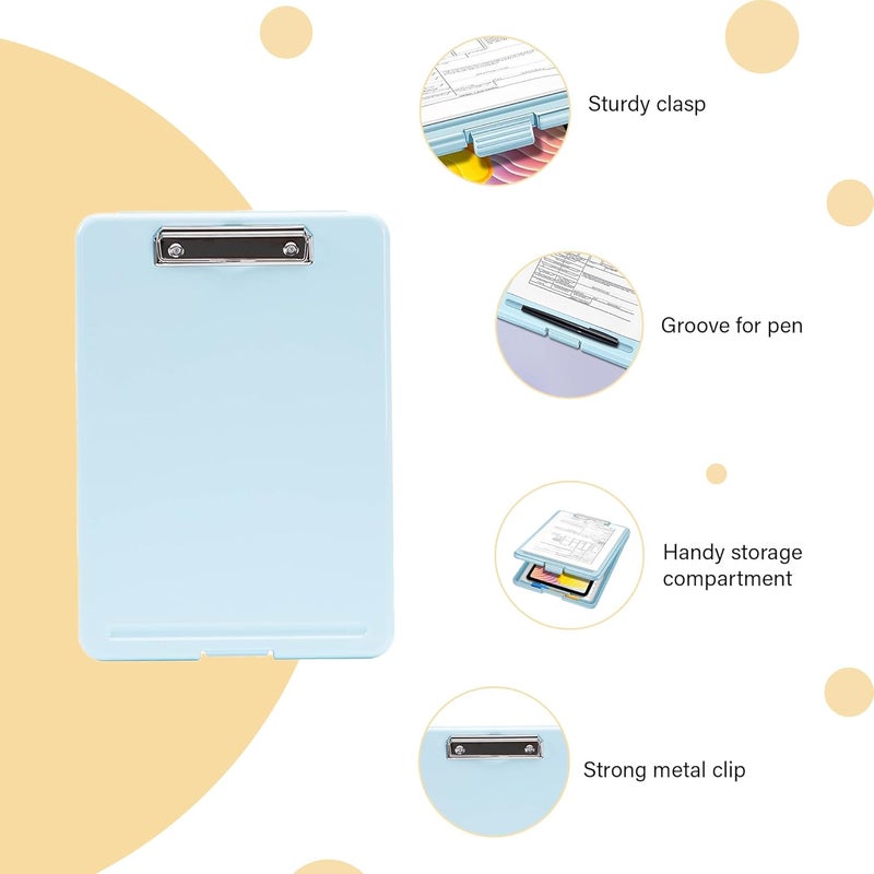 oddpod ™ Praise A4 Clip Pad/Clipboard with Storage Case for Paper and Document Storage 83002 (Light Blue) - Image 4