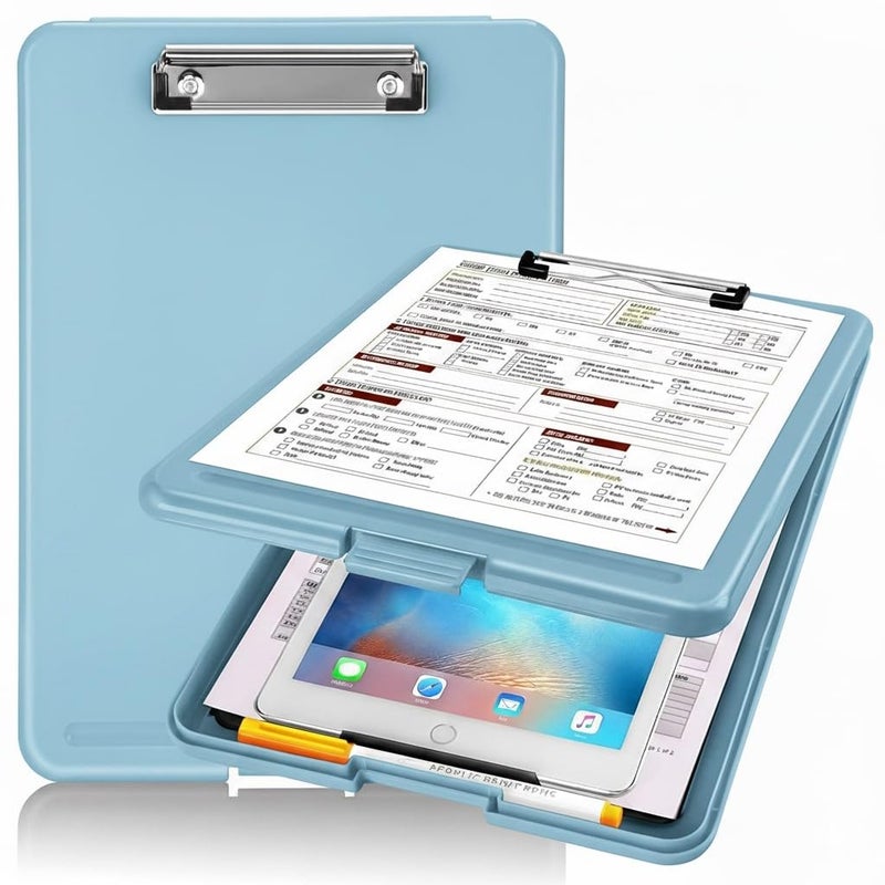 oddpod ™ Praise A4 Clip Pad/Clipboard with Storage Case for Paper and Document Storage 83002 (Light Blue) - Image 1