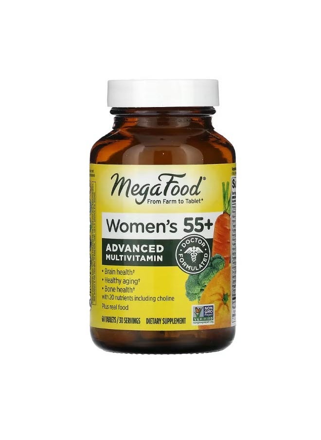 MegaFood Womens 55 Advanced Multivitamin 60 Tablets  - Image 1