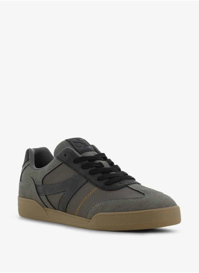 SJ - Men's Panelled Lace-Up Low Ankle Sneakers - Image 1