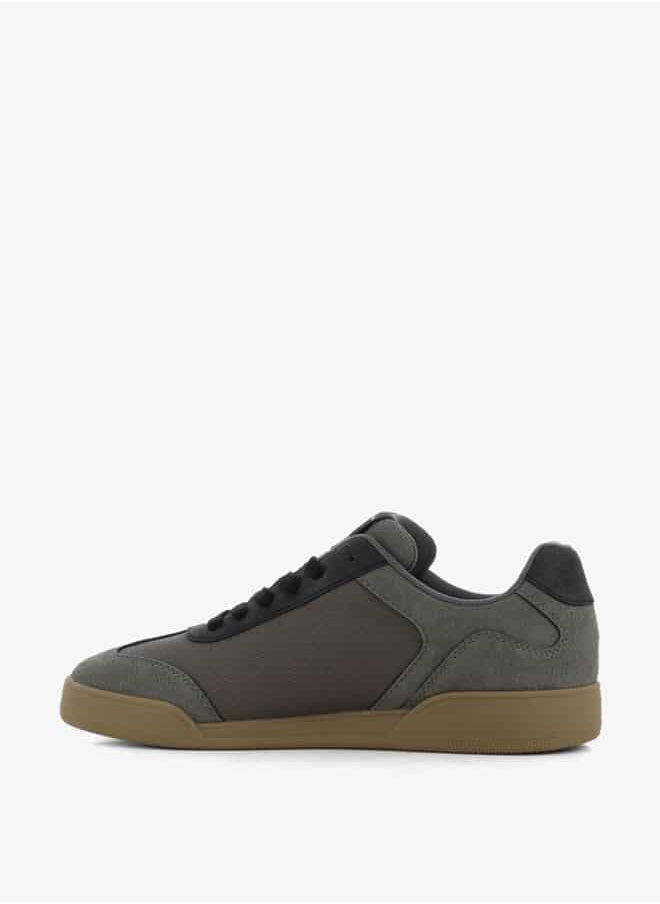 SJ - Men's Panelled Lace-Up Low Ankle Sneakers - Image 1