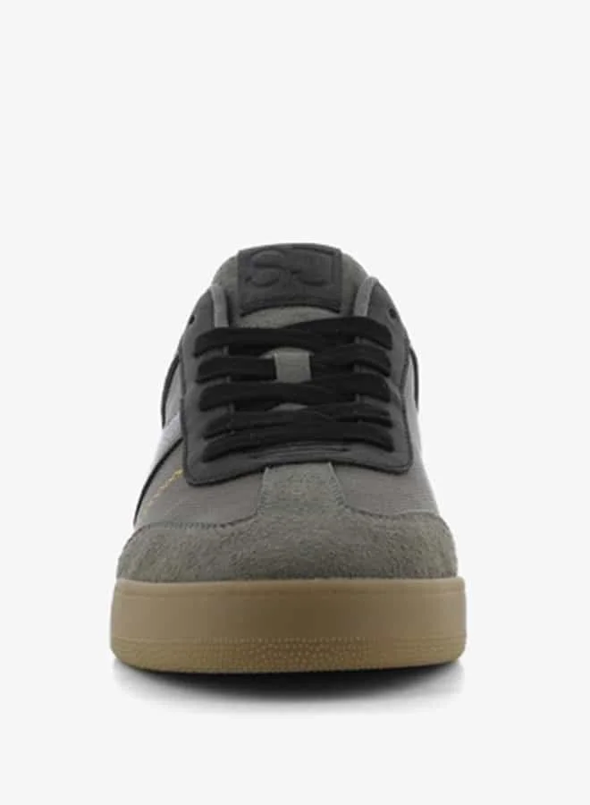 SJ Men's Panelled Lace-Up Low Ankle Sneakers