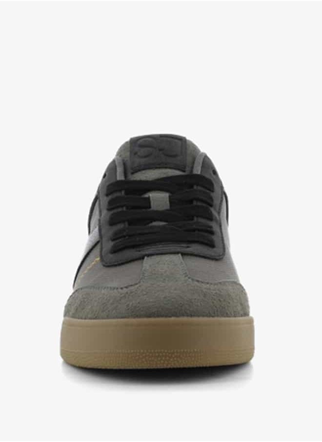 SJ - Men's Panelled Lace-Up Low Ankle Sneakers - Image 1
