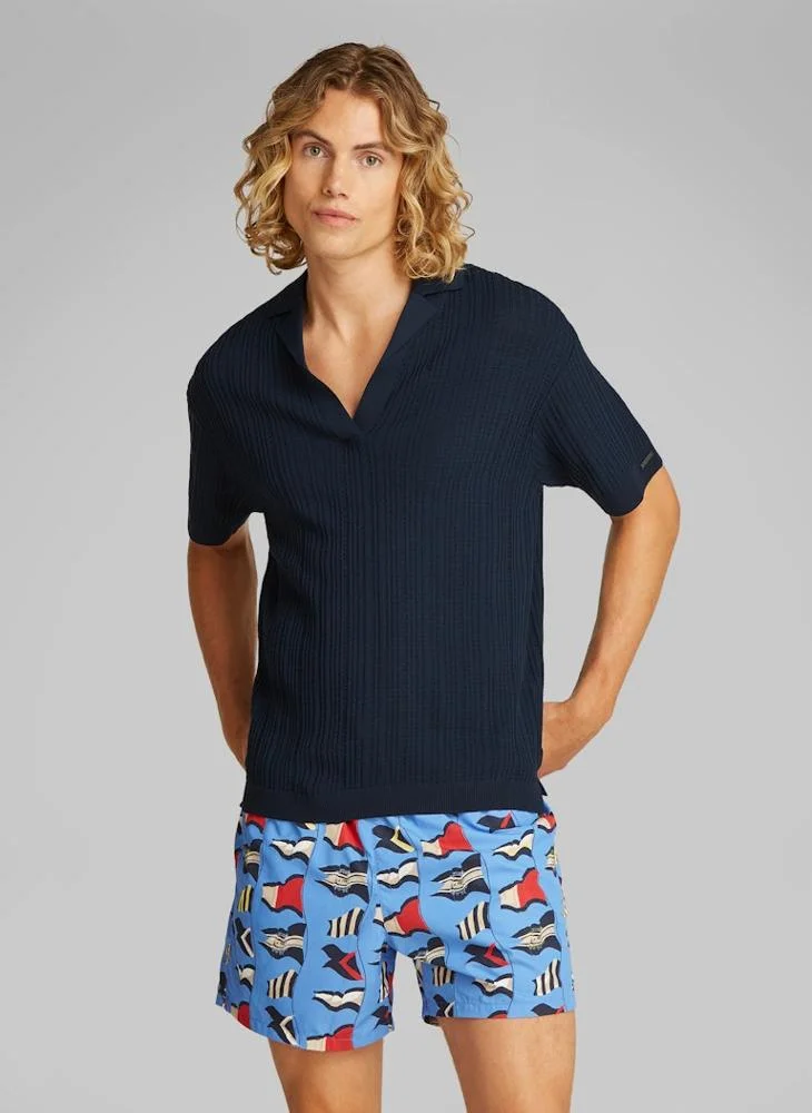 كالفن كلاين Open Knit Beach Polo Shirt