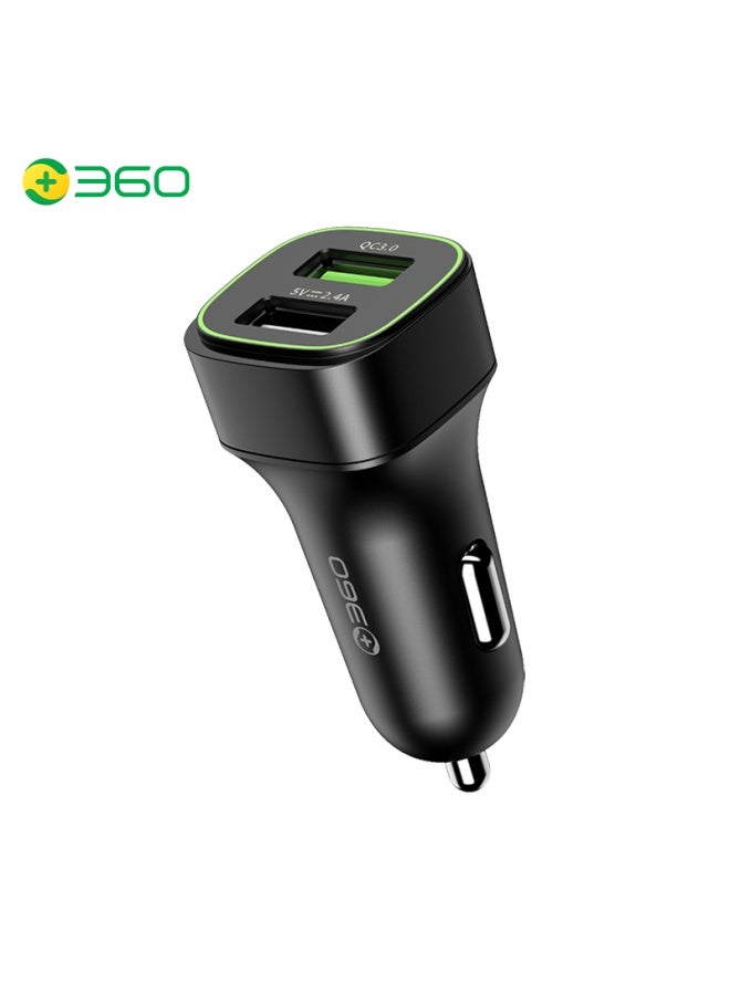 360 Car Charger, Dual-port Car Charger C5, Smart Protectio - Image 1