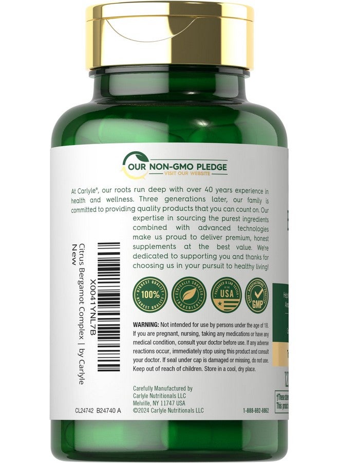 كارلايل حمضيات البرغموت | مركب ١٥٠٠ ملغ | ١٢٠ كبسولة | مكمل غذائي خالٍ من الغلوتين وغير معدّل وراثيًا - Image 3