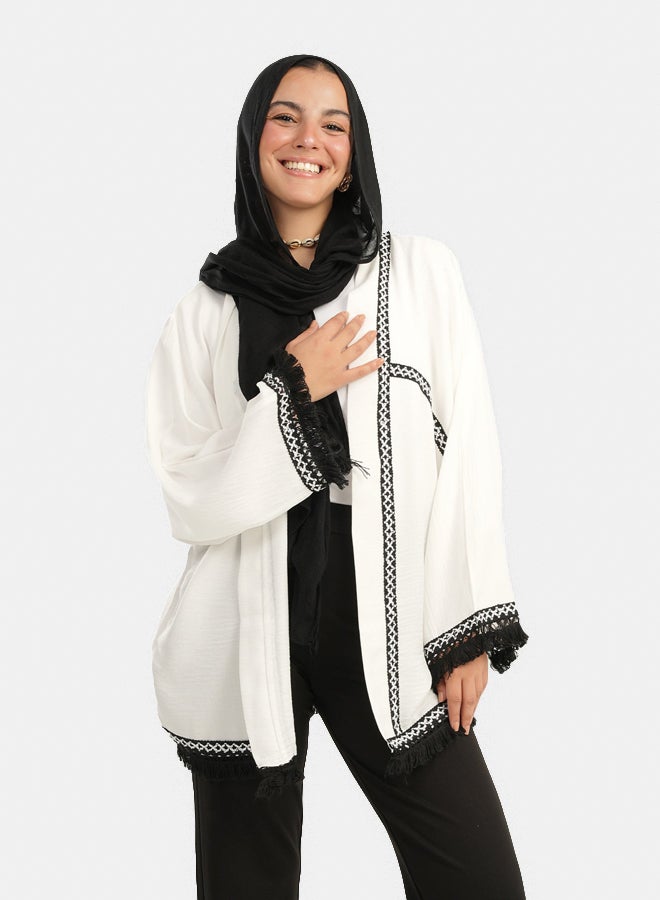 Clue Linen Open Front Kimono  - Image 1
