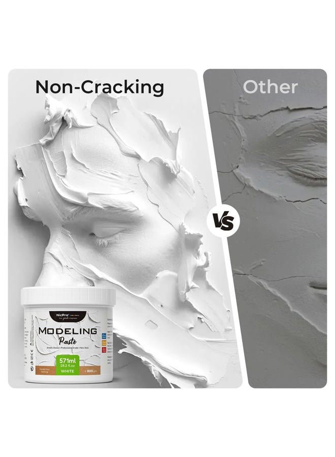 Nicpro Modeling Paste 571 ml / 28.2 oz for Acrylic Painting, High Density Acrylic Medium for Texture Art and Thickness, Structural Molding Texture Paste for Canvas Paint, Art Projects, DIY, 3D Effect - Image 3