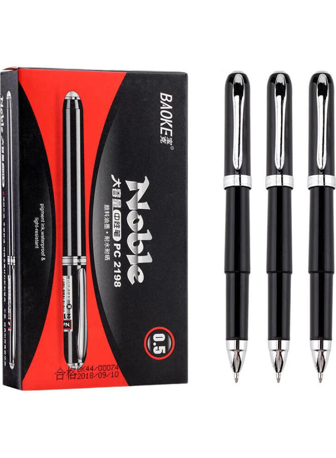 Baoke Large Capacity Gel Pen 0.7Mm Bullet Tip For Students, Exams, Meetings, And Office Use, Black, 12 Pens/Box, Pc2238 - Image 1