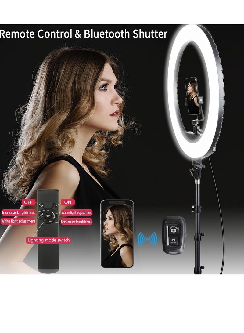 21 Inch LED Ring Light with Tripod Stand, Video Ring Light for Selfie, Vlogging, Conference, Studio, YouTube, TikTok, Makeup with Carrying Bag and Remote Control, CRI>97  - Image 3