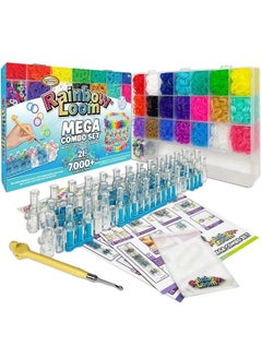 Rainbow Loom Mega Combo Set Features 7000+ Colorful Rubber Bands 2 Step By Step Bracelet Instructions Organizer Case Great Gift For Kids 7+ To Promote Fine Motor Skills  - Image 1