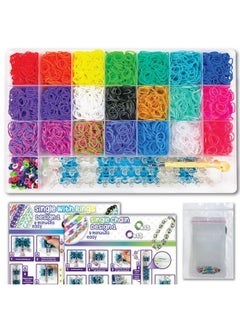 Rainbow Loom Mega Combo Set Features 7000+ Colorful Rubber Bands 2 Step By Step Bracelet Instructions Organizer Case Great Gift For Kids 7+ To Promote Fine Motor Skills  - Image 3