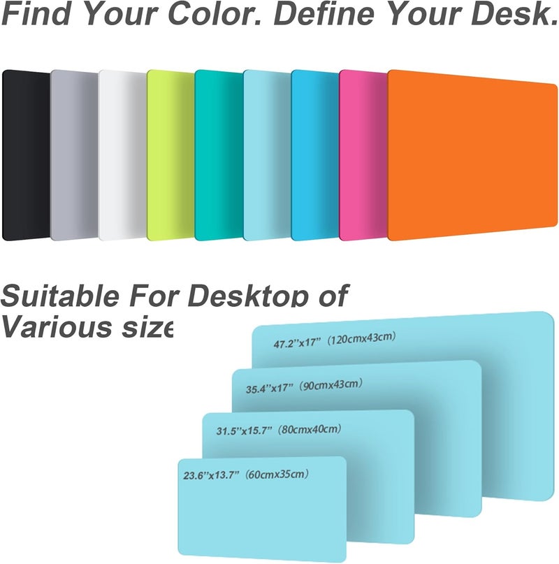 CADONO Leather Desk Pad Protector,Non-Slip Desk Pad,on-Slip PU Leather Large Mouse Pad,Easy Clean Desk Protecor Mat,Writing Pad for Office Work/Home/Decor(Bright Blue, 31.5" x 15.7") - Image 2