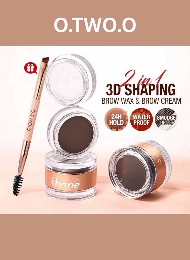 O.TWO.O O TWO O 2 IN 1 Eyebrow Wax Brow Cream Eyebrow Enhancer Long Lasting Waterproof with Free Eyebrow Brush - Image 2