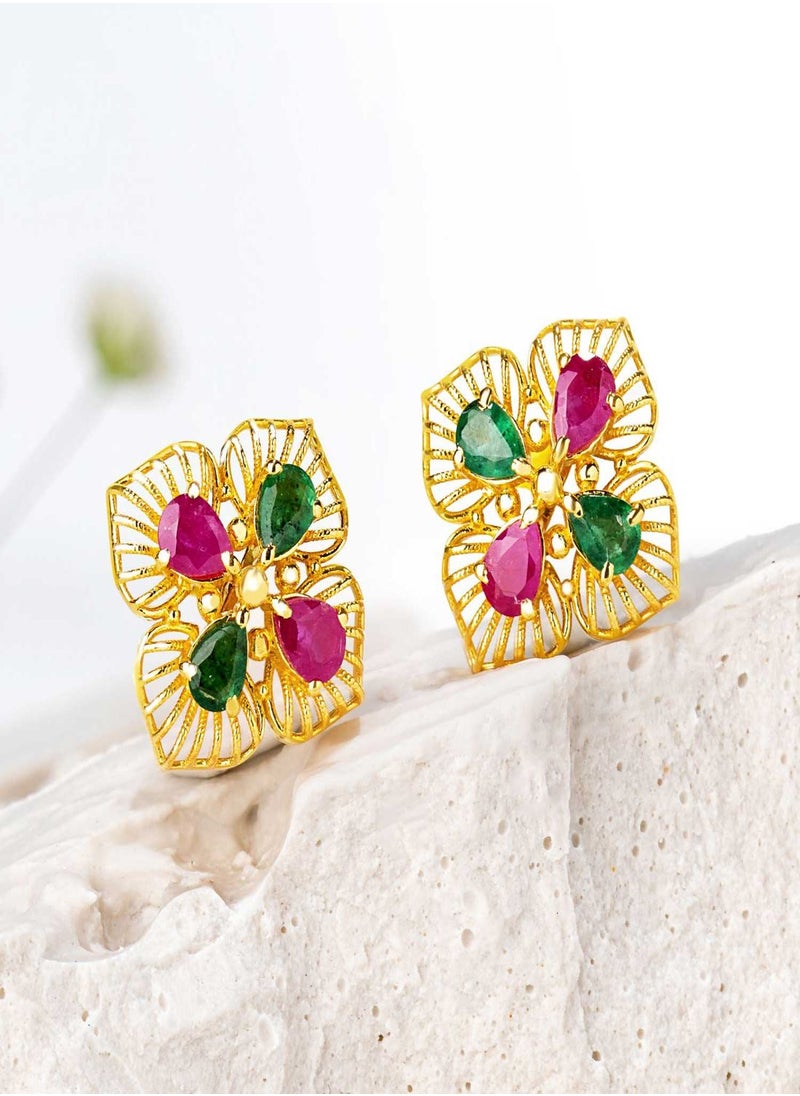 Malabar Gold and Diamonds 22 Carat 916 Purity Precia Gemstone Earrings PRGGEN472ER1Y 