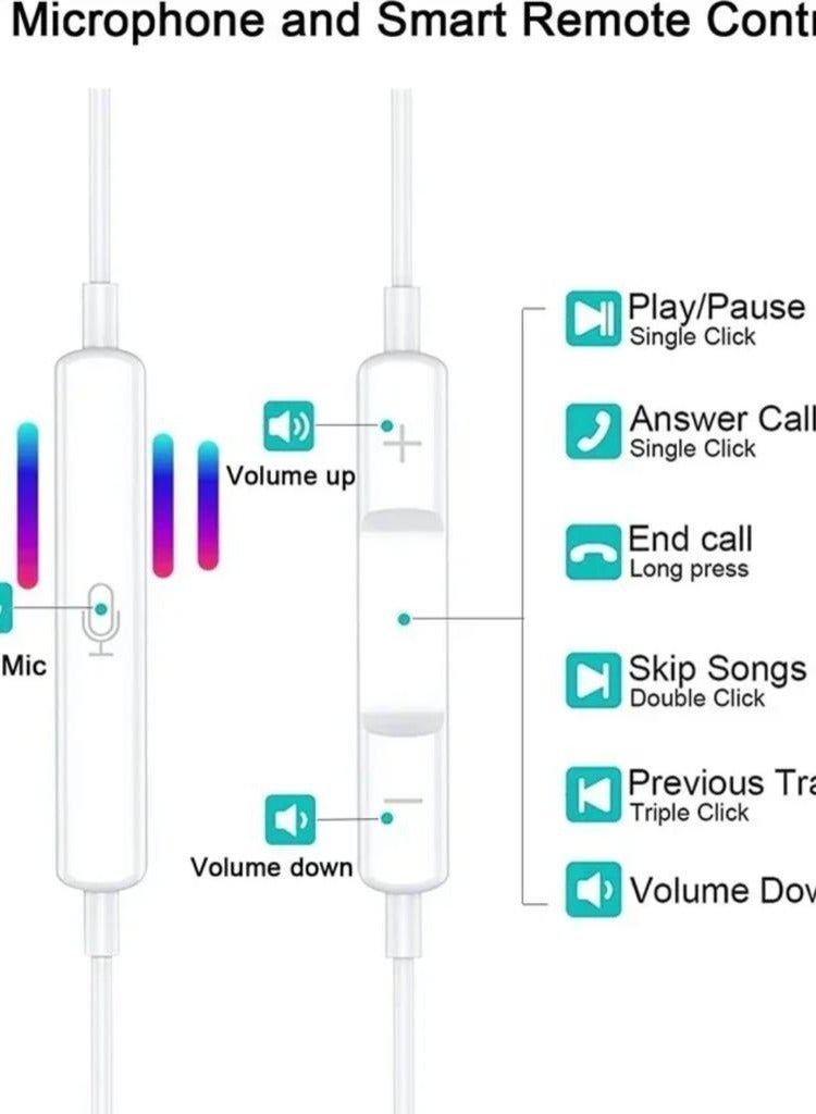 سماعة اذن سلكية داخلية مع ميكروفون تدعم الايفون 15 والايباد - Image 2