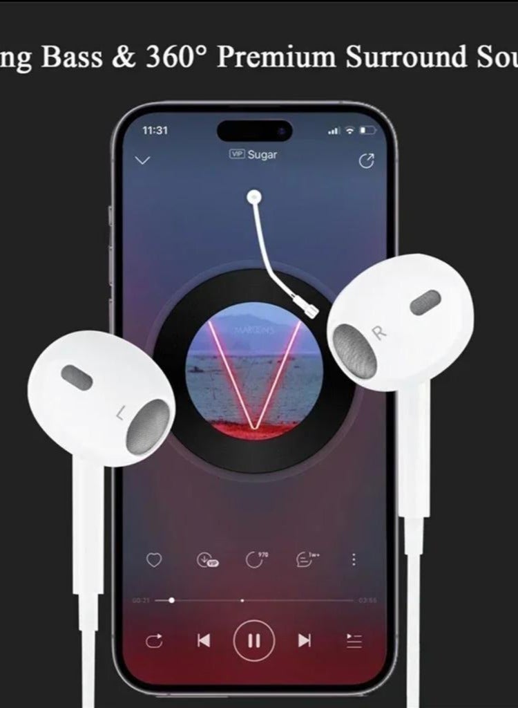 سماعة اذن سلكية داخلية مع ميكروفون تدعم الايفون 15 والايباد - Image 3