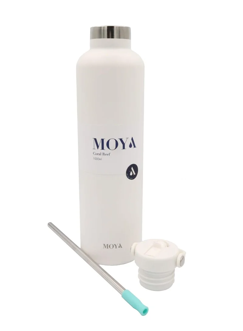 MOYA Moya "Coral Reef" 1L Insulated Sustainable Water Bottle White