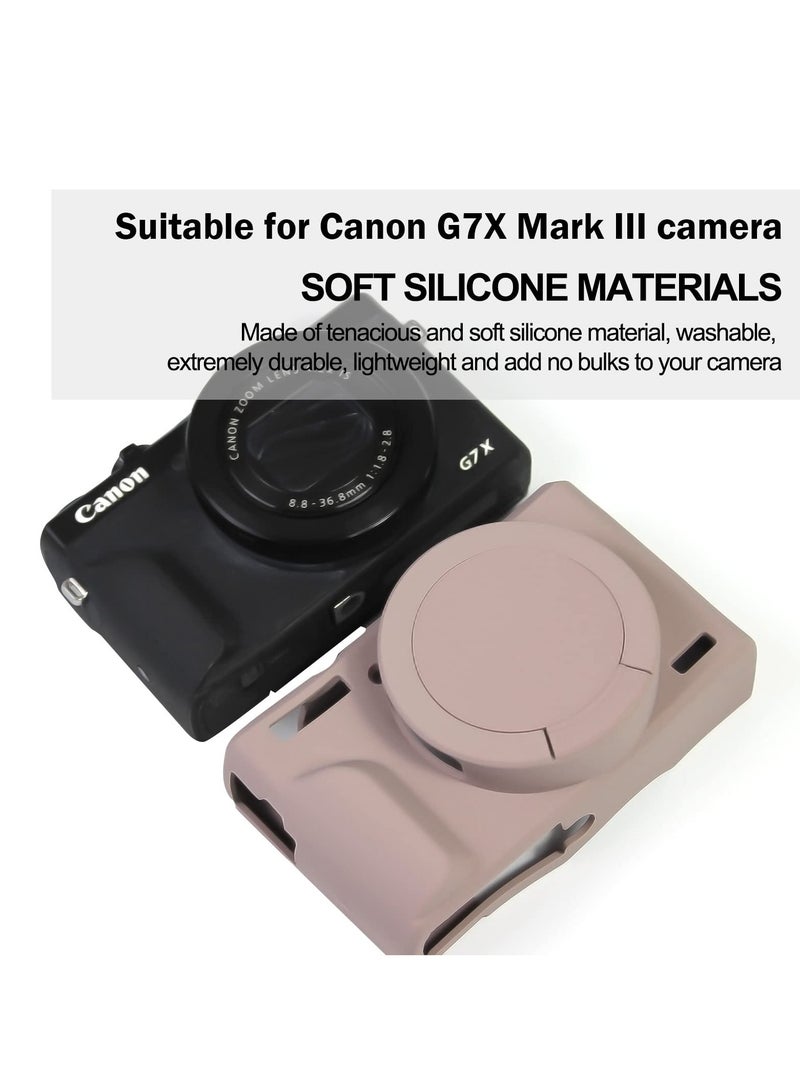 Case for Canon Powershot G7 X Mark III Digital Camera Soft Silicone Protective Cover with Removable Lens Cover for Canon Powershot G7X Mark III DSLR Camera (Tiffany Pink) - Image 2