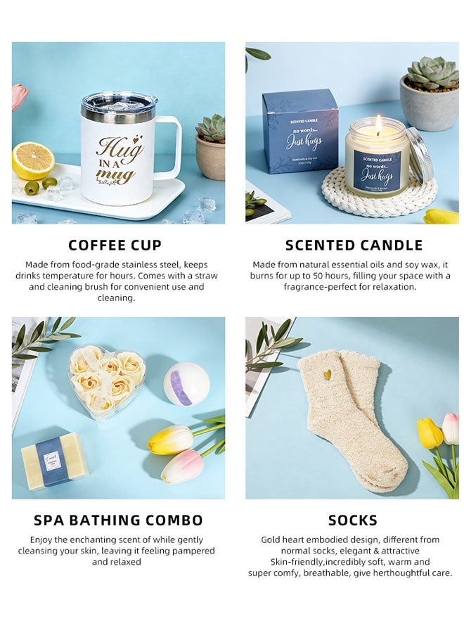 Hanayo Spa Gift Set Gifts for Women Happy Birthday Gifts Basket for Women Spa Gift Set for Ladies 7 Pcs Spa Gift Basket Set with Gift Box Relaxation Bath Gift Set for Wife and Best Friend(Blue) - Image 3