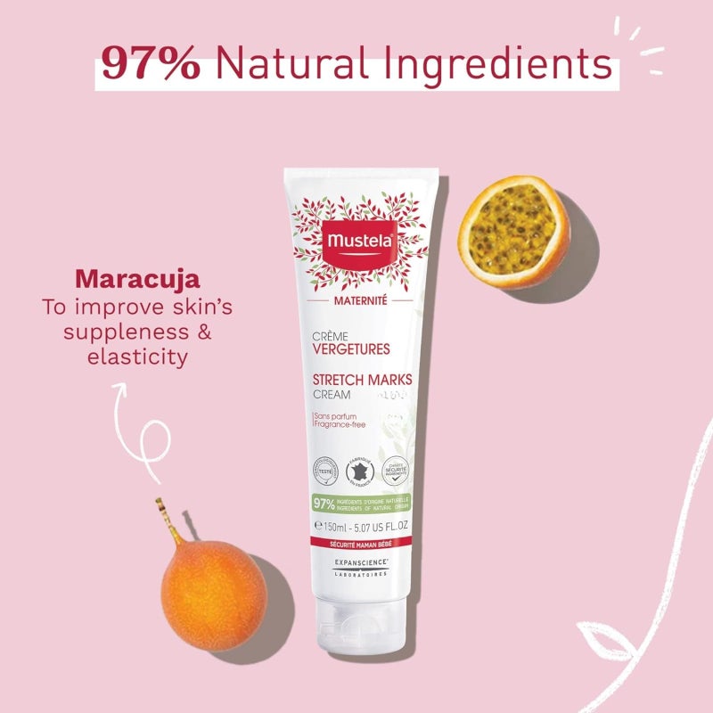 Mustela Maternity Stretch Marks Cream for Pregnancy - with Natural Avocado, Maracuja & Shea Butter - Fragrance-Free & EWG Verified - 5.07 fl. Oz - Image 2