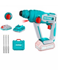 TOTAL Super Total 20V Lithium-Ion Cordless Rotary Hammer TRHLI201681 - SDS Plus, 850 RPM, 5100 BPM, 1.5J Impact Energy, LED Work Light, Includes 3 Drills & 2.0Ah Battery with Charger, Carrying Case TRHLI201681  - Image 5