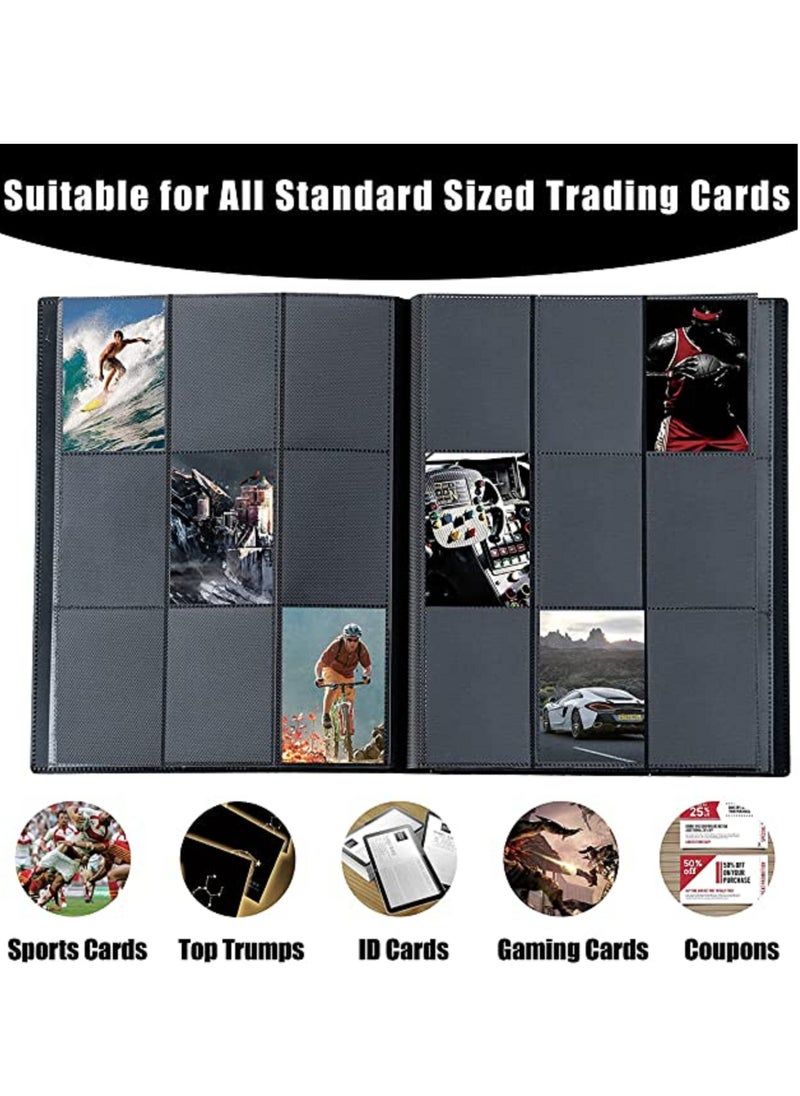 Superme - Sport Fans Gaming Card Collection Binder, 360 Pockets Side Loading TGG Trading Card Collection Book, Black - Image 1