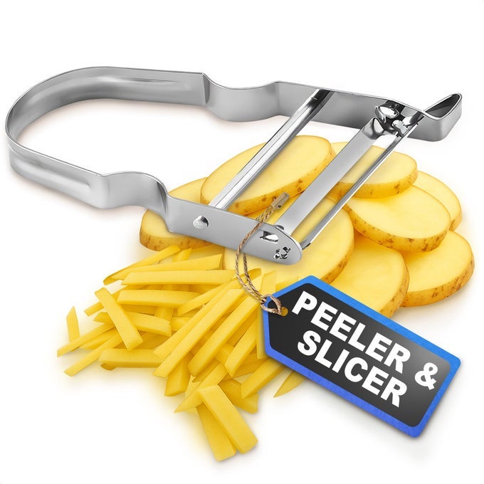 VEGETABLE PEELER MULTIFUNCTIONAL STAINLESS STEEL POTATO PEELER DURABLE CORROSION RESISTANT ERGONOMIC HANDLE FOR EASY USE POTATO PEELERS FOR VEGETABLES DISHWASHER SAFE 445L X 264W