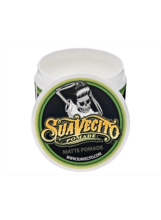SUAVECITO Pomade Matte (Shine-Free) Formula 4 oz, 1 Pack - Medium Hold Hair Pomade For Men - Low Shine Hair Paste For Natural Texture Hairstyles  - Image 2