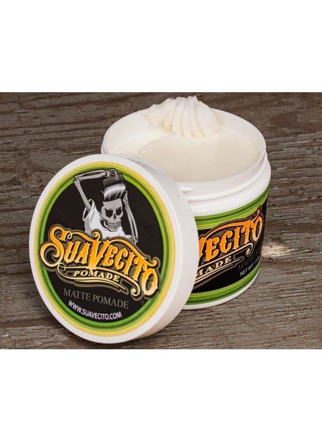 SUAVECITO Pomade Matte (Shine-Free) Formula 4 oz, 1 Pack - Medium Hold Hair Pomade For Men - Low Shine Hair Paste For Natural Texture Hairstyles  - Image 3