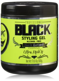 Rolda Rolda Black Styling Hair Gel - Medium To Strong Hold With Medium Shine For a Wet Slicked Back Look With All Day Hold - Activated Black Charcoal Covers Grey Hair Instantly 17.6oz  - Image 1