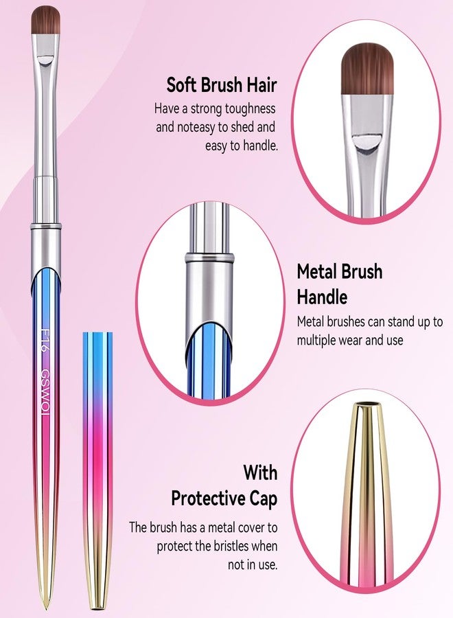 GSWOI French Tip Brush & Nail Cleaning Brush for Polygel & Gel Polish - Professional Nail Art Brush with smile lines, Acrylic Detailing Tool for French Manicures, Builder Gel & Precision Nail Art (F16) - Image 5