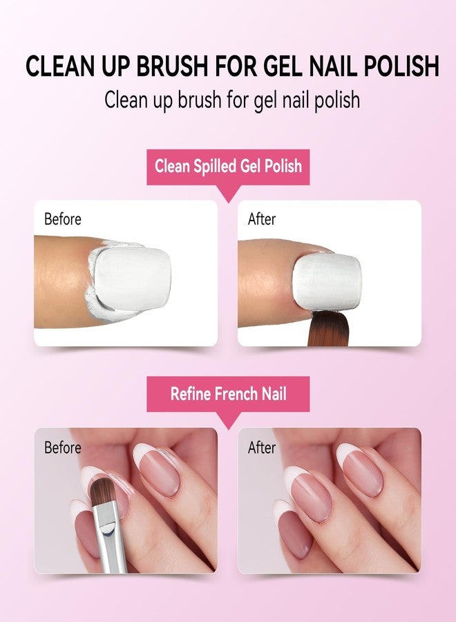GSWOI French Tip Brush & Nail Cleaning Brush for Polygel & Gel Polish - Professional Nail Art Brush with smile lines, Acrylic Detailing Tool for French Manicures, Builder Gel & Precision Nail Art (F16) - Image 3