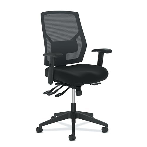 HON Crio High Back Office Chair Ergonomic Office Chair with Adjustable Arms and Back Support 360 Swivel ASynchroTilt Recline Black