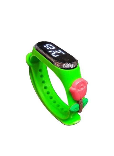 Digital Watch Touch for Boys & Girls & Yoth Rubber Strap With a Fun and Attractive Design (Rose) Green