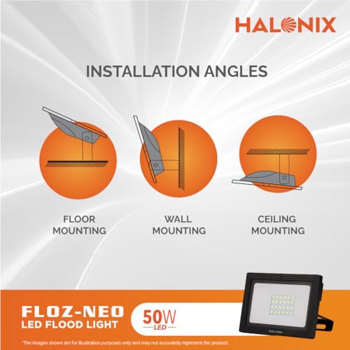 Halonix Aluminium 50W Led Outdoor Flood Light Waterproof- Ip66 Led Lights With 120° Wide Beam|Halogen Light,Focus Light For Garage,Parking,Shop-(Cool White)-Pack Of 1|Short Circuit&Surge Protection. - Image 3