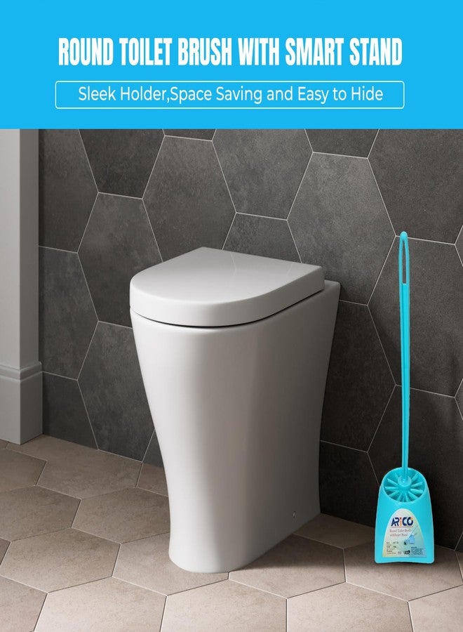 ARICO Toilet Brush with Holder Stand for Bathroom Cleaning, Toilet Brush with Holder Stand Set, WC Cleaning Brush, Commode Cleaning Brush, Long Handle Toilet Cleaner Brush, Bathroom Accessories - Image 3