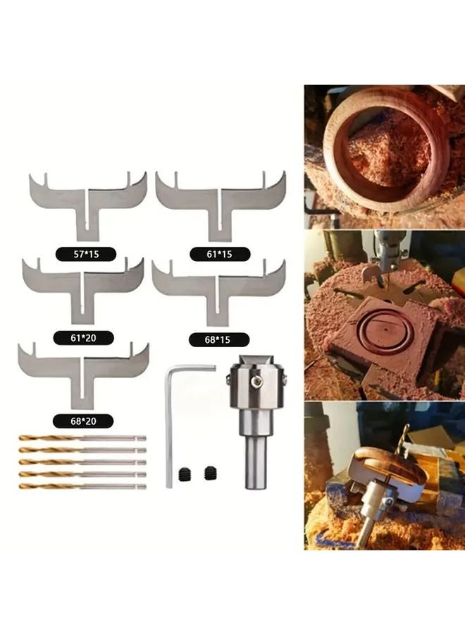 Wooden Bracelet Ring Milling Cutter Blades Set Of 12 Pieces Thick Ring Maker Tool - Image 2