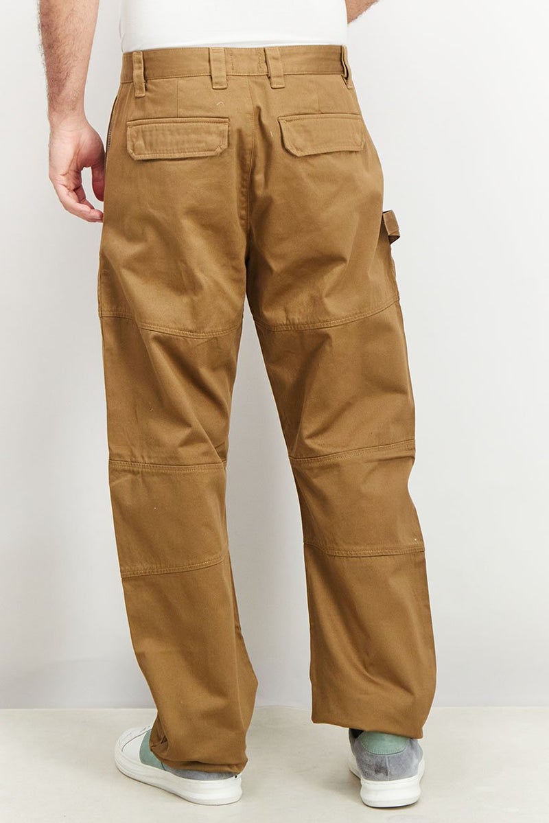 DIESEL Men Regular Fit Plain Trouser Pants, Brown  - Image 4