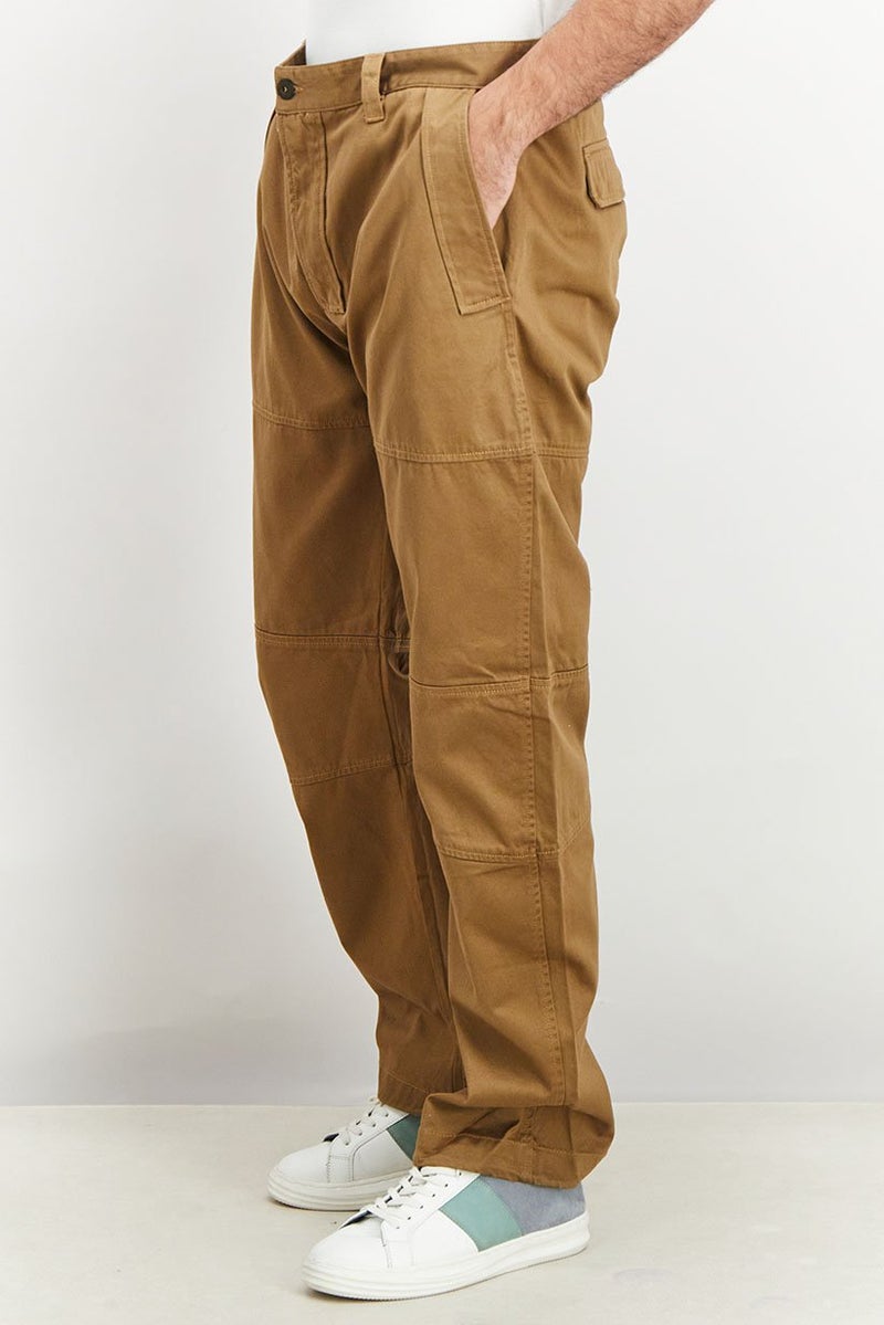 DIESEL Men Regular Fit Plain Trouser Pants, Brown  - Image 3