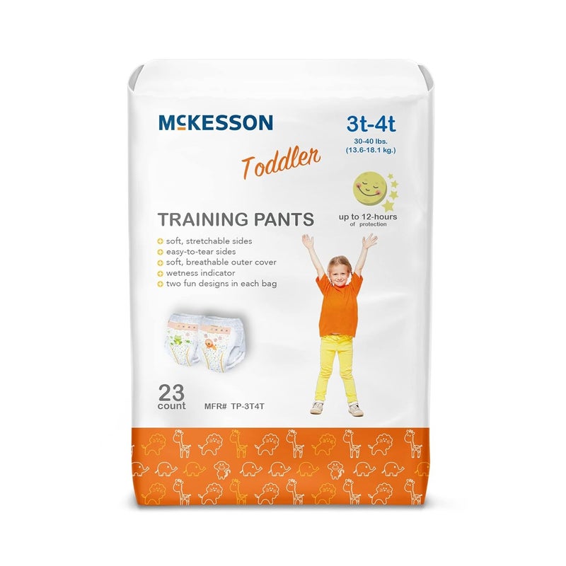 McKesson Toddler Training Pants 3T to 4T  Disposable PullOn with TearAway Seams  30 to 40 lbs 23 Count 4 Packs 92 Total - Image 1